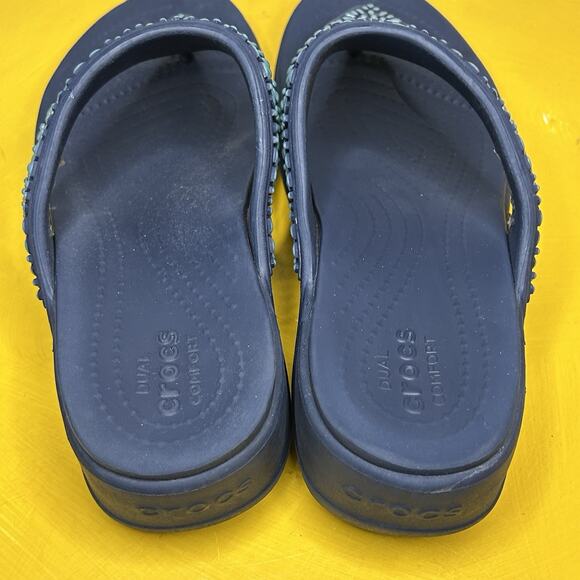Crocs Monterey Diamante Wedge Sandals Blue Beaded Casual Comfort Boho Women’s 7 - Picture 5 of 16
